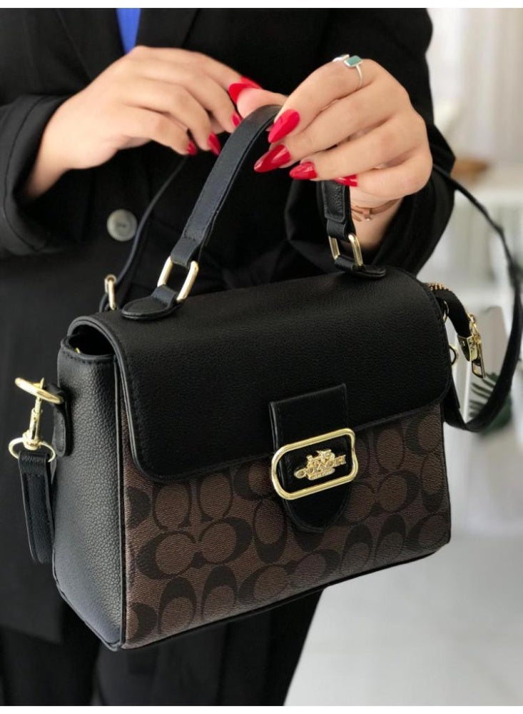 coachoutlet Coach Morgan Top Handle Bag In Blocked Signature Canvas, Women's Shoulder Bag, Women's Hand Bag, Women's Cross-Body Bag, Women's Hand Bag - Image 2