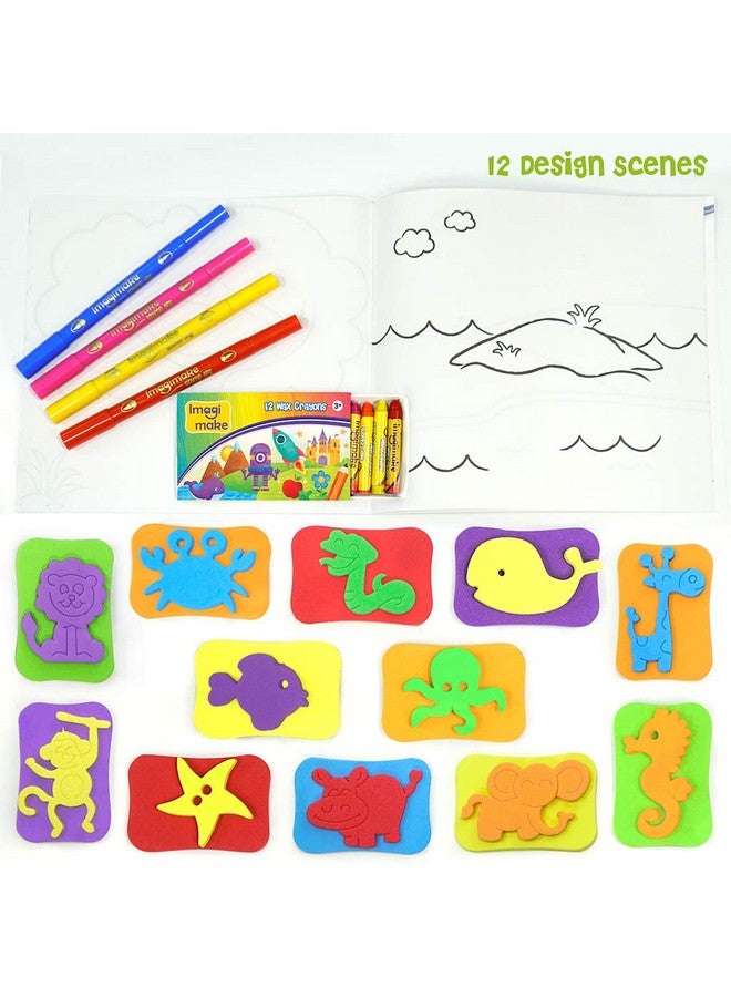 إيماجيميك مجموعة كتب تلوين للأطفال من Imagimake - Animal Kingdom - DIY - للأولاد والبنات من سن 3 سنوات فما فوق، متعددة الألوان - Image 2