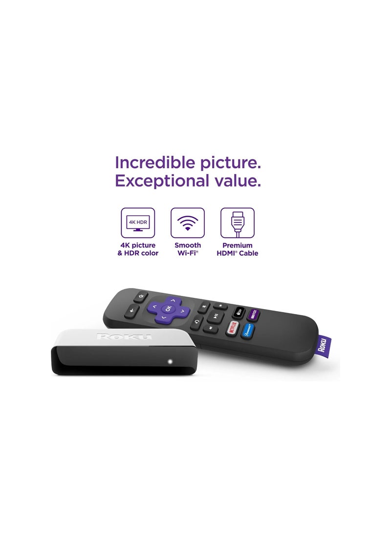 ROKU - Roku Premiere | 4K/HDR Streaming Media Player Wi-Fi Enabled with Premium High Speed HDMI Cable and Remote - Image 1