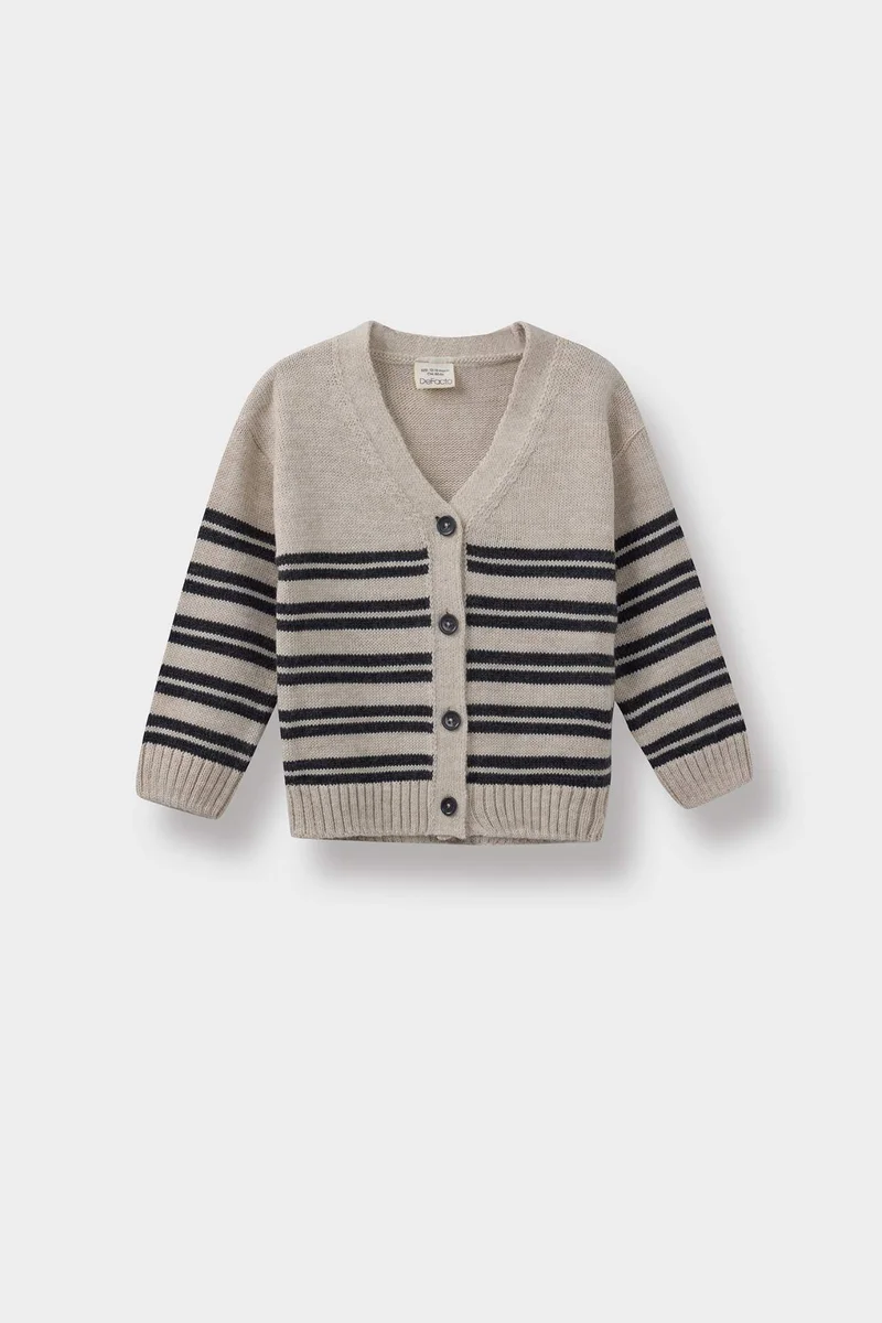 ديفاكتو Baby Boy Regular Fit Stripped Knit Cardigan