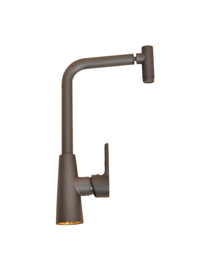 ITG Wall Mount Kitchen Sink Faucet, Stainless Steel Grey Matte Finish, 360° Swivel Spout, Hot and Cold Mixer Tap, Durable, Anti-Rust, SASO Certified, 5-Year Warranty - Image 3