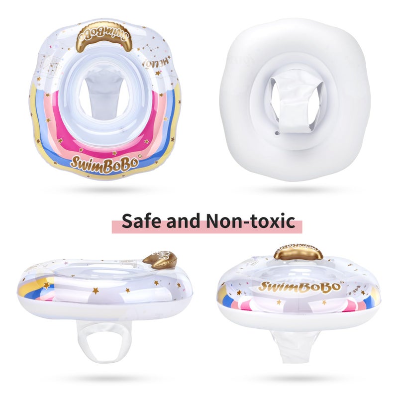 Swimbobo Inflatable Baby Swimming Float with Safe Seat for Age 6-36 Months Toddler (Rainbow) - Image 4