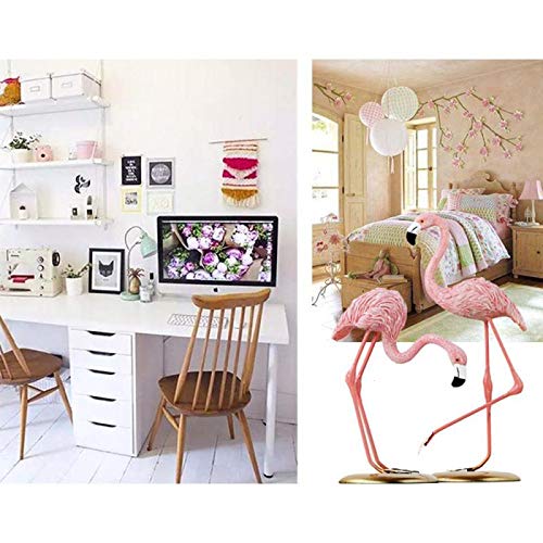 Notakia Resin Pink Flamingoes Statue Figurine Collectible Decoration Gift Yard Ornaments Bright Pink Resin Composites Flamingo Make Great Home Garden Decor (Set of 3) - Image 5
