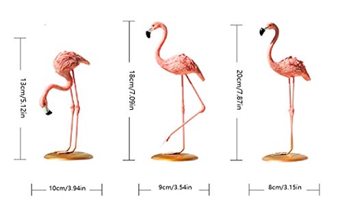 Notakia Resin Pink Flamingoes Statue Figurine Collectible Decoration Gift Yard Ornaments Bright Pink Resin Composites Flamingo Make Great Home Garden Decor (Set of 3) - Image 2