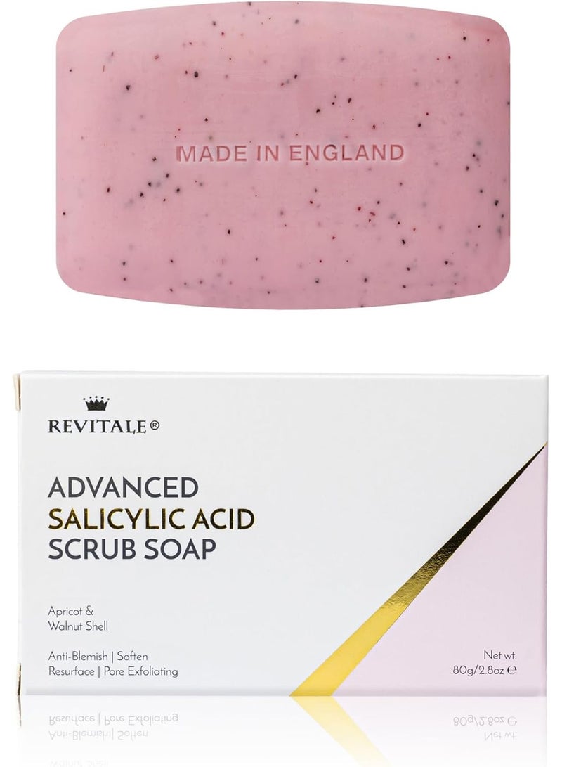 Revitale Advanced Salicylic Acid Scrub Soap with Apricot & Walnut Shell, 80g - Image 1