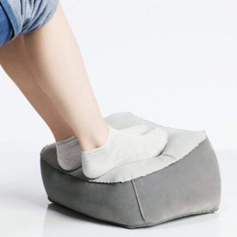 YAGZON Inflatable Travel Foot Rest Pillow Helps Reduce DVT Risk on Flights Feet Rest Leg Rest Support Cushion for Travel Office Car Camping Aeroplane Foot Massage Stool Relaxtion - Image 1
