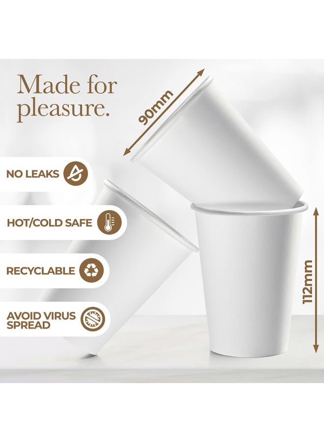 Shop Square Disposable Coffee Cups with Lids 12 oz (100 Pack) - To Go Coffee Cups for Hot & Cold Drinks, Tea, Hot Chocolate, Water - Poly-Coated for No Condensation with Rolled Edge - Coffee Cup Bundle - Image 3