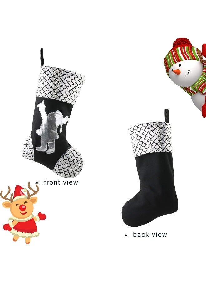 WEWILL WEWILL Unique Handmade Set of 3 Striped Knit Christmas Stockings Decoration Party Decorations Gift- 19Inch (Style 1)  - Image 3