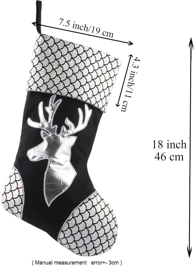 WEWILL WEWILL Unique Handmade Set of 3 Striped Knit Christmas Stockings Decoration Party Decorations Gift- 19Inch (Style 1)  - Image 4