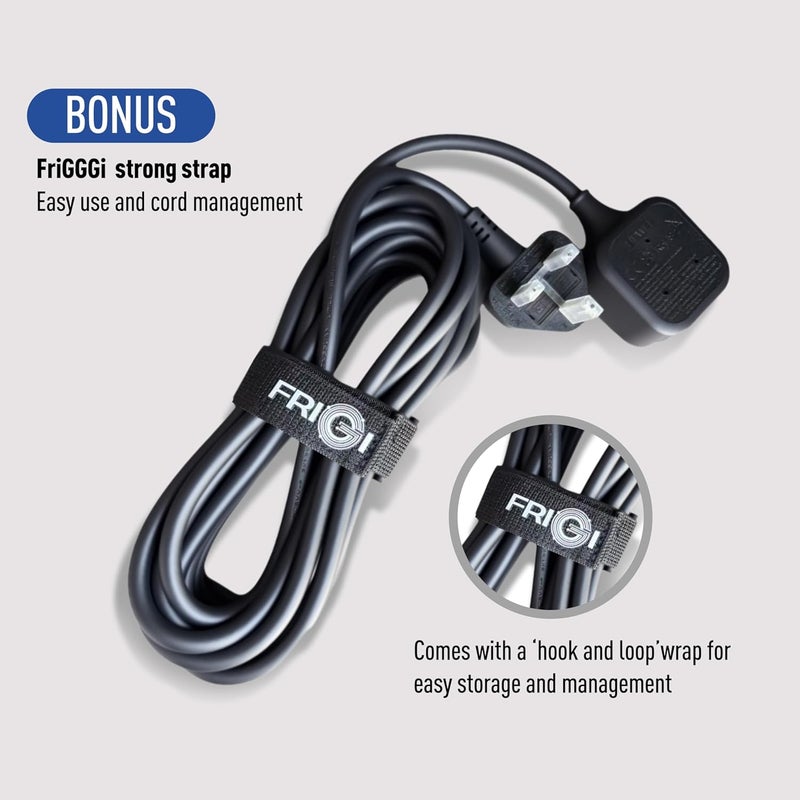 1 Way Socket Extension Lead - 3 Meter Long Plug Power Strip Cord, Industrial UK Pin Fireproof Outlet Cable Extender for Travelling Home Office Workshop Garden Interior (Square, Universal, 3M) - Image 2