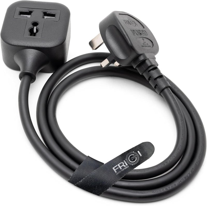 1 Way Socket Extension Lead - 3 Meter Long Plug Power Strip Cord, Industrial UK Pin Fireproof Outlet Cable Extender for Travelling Home Office Workshop Garden Interior (Square, Universal, 3M) - Image 1
