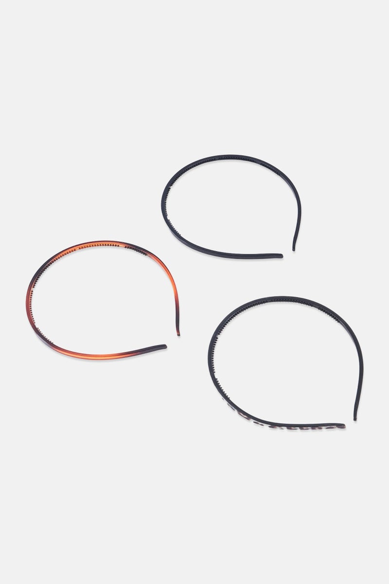 Goody Kids Girl 3 Piece Textured Headbands, Brown - Image 2