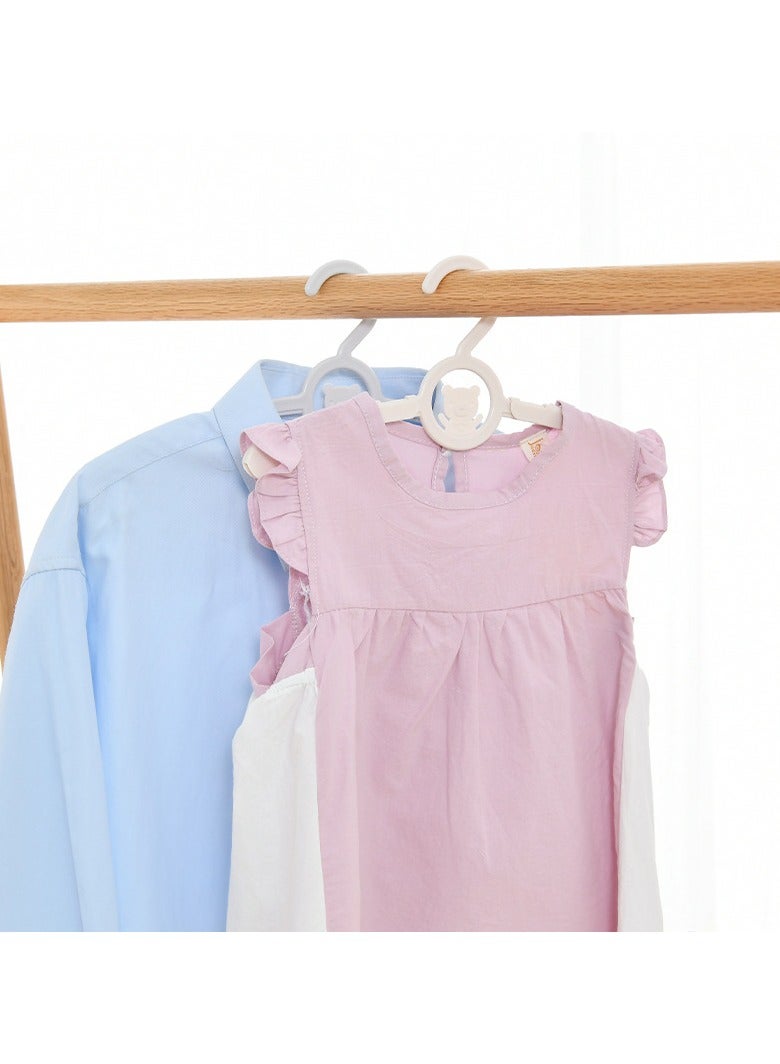 Mmmon Baby Hangers for Closet 20pcs, WhiteKids Clothes Hanger Plastic, 11-14" AdjustableBulk Perchas for Newborn, Non-Slip ChildrenOutfit Bear Hanger for Girl Boy Toddler Infant Nursery Clothing（white） - Image 1