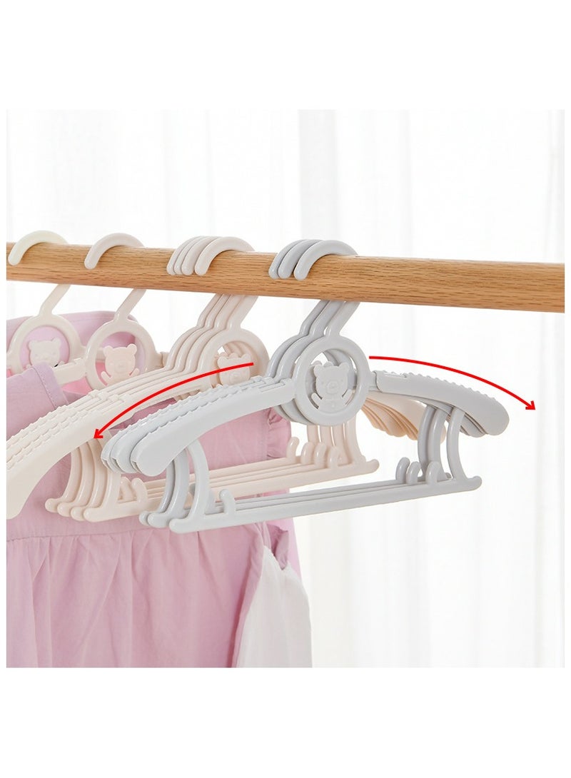 Mmmon Baby Hangers for Closet 20pcs, WhiteKids Clothes Hanger Plastic, 11-14" AdjustableBulk Perchas for Newborn, Non-Slip ChildrenOutfit Bear Hanger for Girl Boy Toddler Infant Nursery Clothing（white） - Image 4