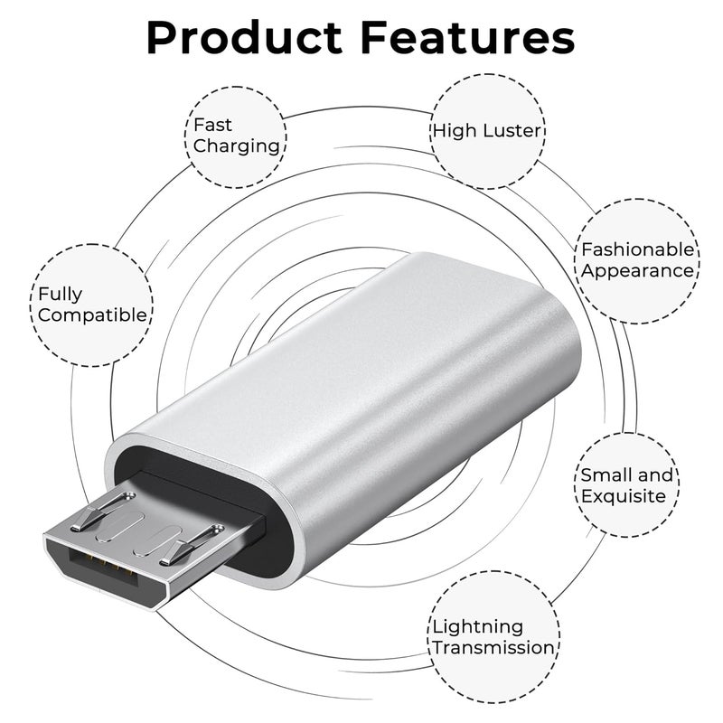 Tobfit Tobfit Micro USB to USB C Adapter for Type C Female to Micro B Male Converter QC 3.0 Data Transfer Compatible with PS4 Xbox Game Controller Spaker Driving Recorder Galaxy S7 Micro USB Devices - Image 2