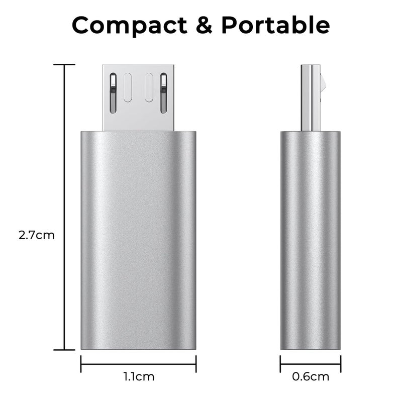 Tobfit Tobfit Micro USB to USB C Adapter for Type C Female to Micro B Male Converter QC 3.0 Data Transfer Compatible with PS4 Xbox Game Controller Spaker Driving Recorder Galaxy S7 Micro USB Devices - Image 3