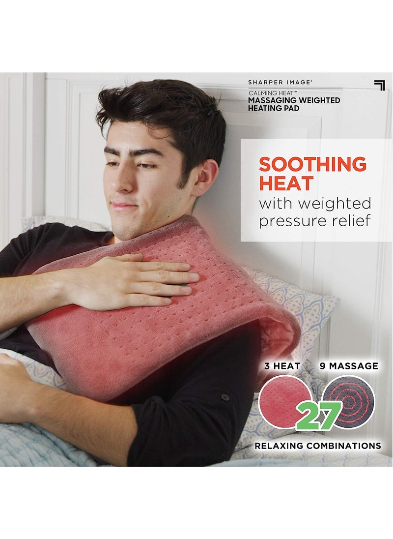 Generic Grey Heat Massaging Weighted Heating Pad  Weighted Electric Heating Pad With Massaging Vibrations For Men And Women  Heat Massaging Pad For Relaxing Combinations  - Image 4