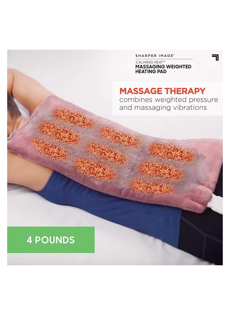 Generic Grey Heat Massaging Weighted Heating Pad  Weighted Electric Heating Pad With Massaging Vibrations For Men And Women  Heat Massaging Pad For Relaxing Combinations  - Image 2