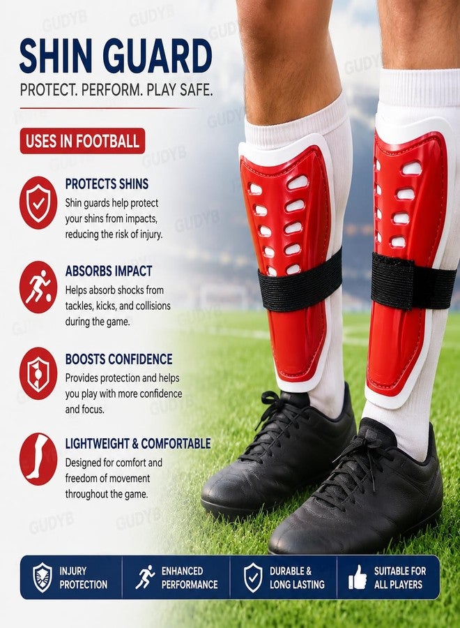 GudyB Intense Shock PVC Cricket Wicket Legguard | Premium 12 Hole Football Shin Guard/Shin Pad for Adult (Assorted Colour) - Image 2