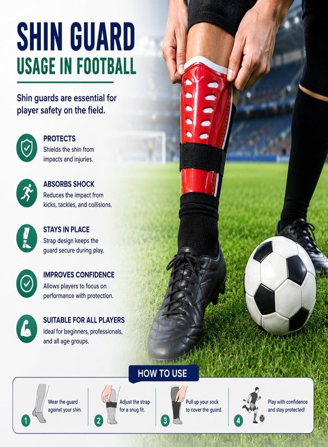 GudyB Intense Shock PVC Cricket Wicket Legguard | Premium 12 Hole Football Shin Guard/Shin Pad for Adult (Assorted Colour) - Image 3