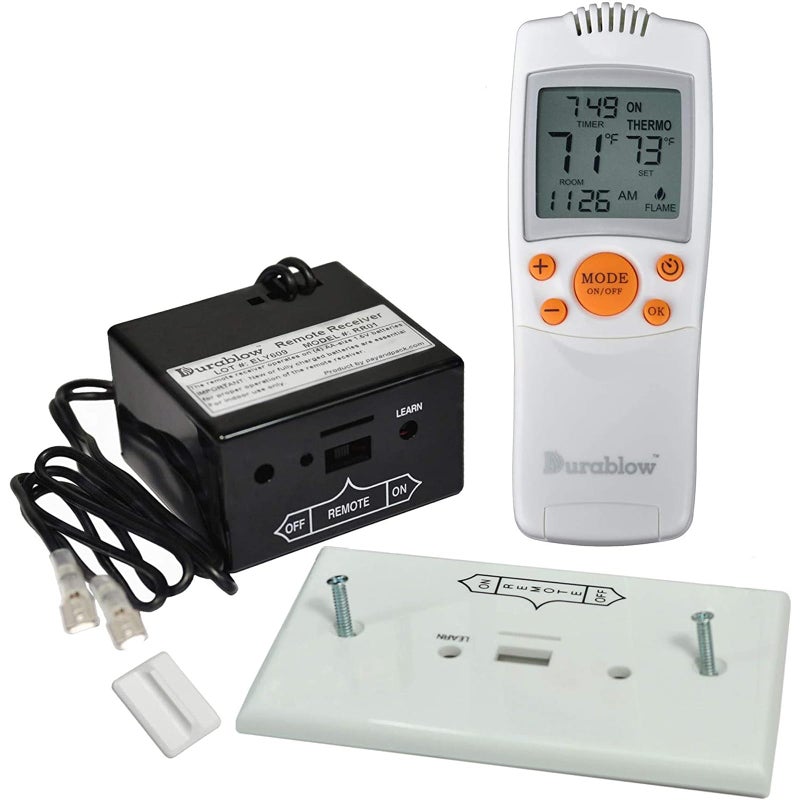 Durablow TR1003 On/Off Gas Fire Fireplace Remote Control Kit + Thermostat + Timer with LCD Screen for Millivolt Valve, IPI Module, Replaces Wall Switch | Thermostat Control Module - Image 1