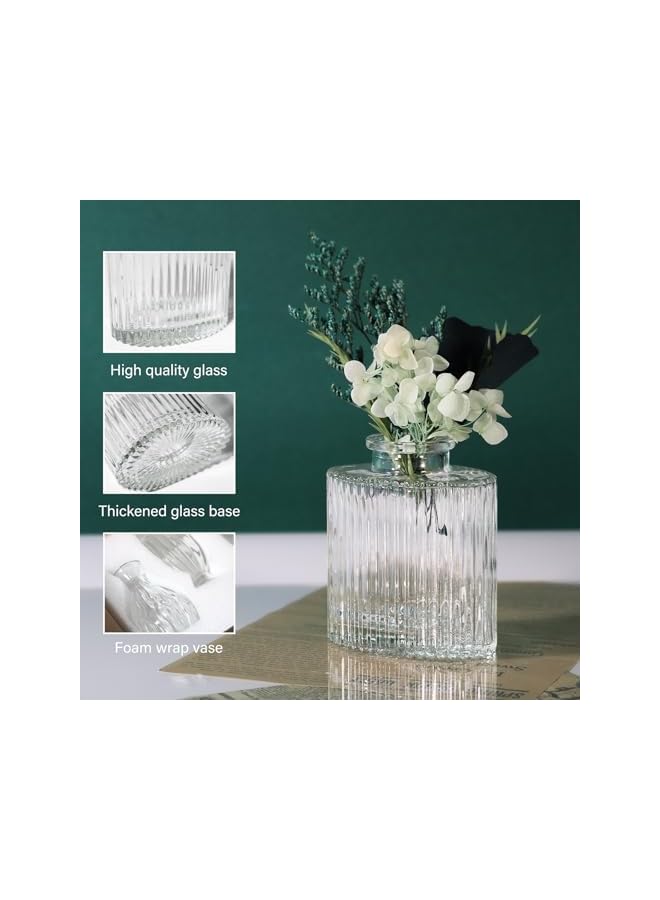 The Bros طقم مزهريات زجاجية من 4 قطع، 4 أحجام من مزهريات الزهور الصغيرة لتزيين الطاولة في الحفلات أو المنزل - Image 3