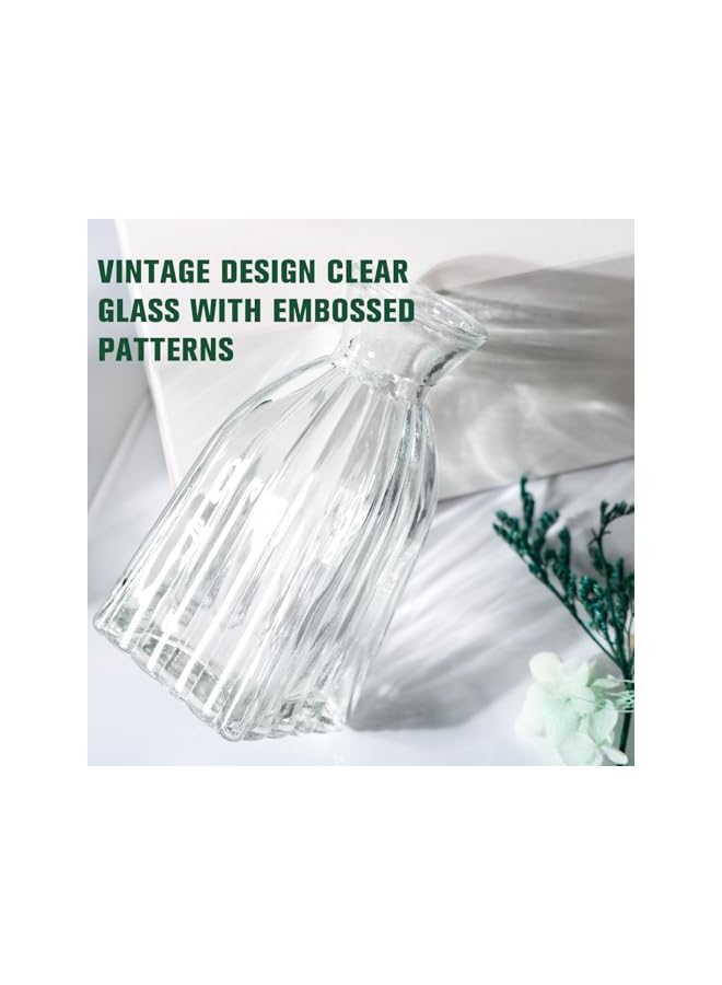 The Bros طقم مزهريات زجاجية من 4 قطع، 4 أحجام من مزهريات الزهور الصغيرة لتزيين الطاولة في الحفلات أو المنزل - Image 4