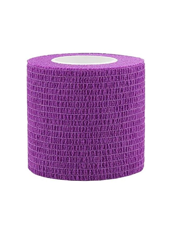 ORiTi ORiTi Cohesive Bandages Grip Tapes for Tattoo, 5Meter Anti-slip Self-adhesive Non-woven Fabric Handle Tape Tattoo Machine Grip Wrap, Sport Binding Joints Support (Purple) - Image 1