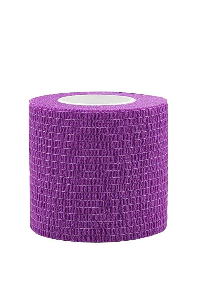 ORiTi ORiTi Cohesive Bandages Grip Tapes for Tattoo, 5Meter Anti-slip Self-adhesive Non-woven Fabric Handle Tape Tattoo Machine Grip Wrap, Sport Binding Joints Support (Purple) - Image 2