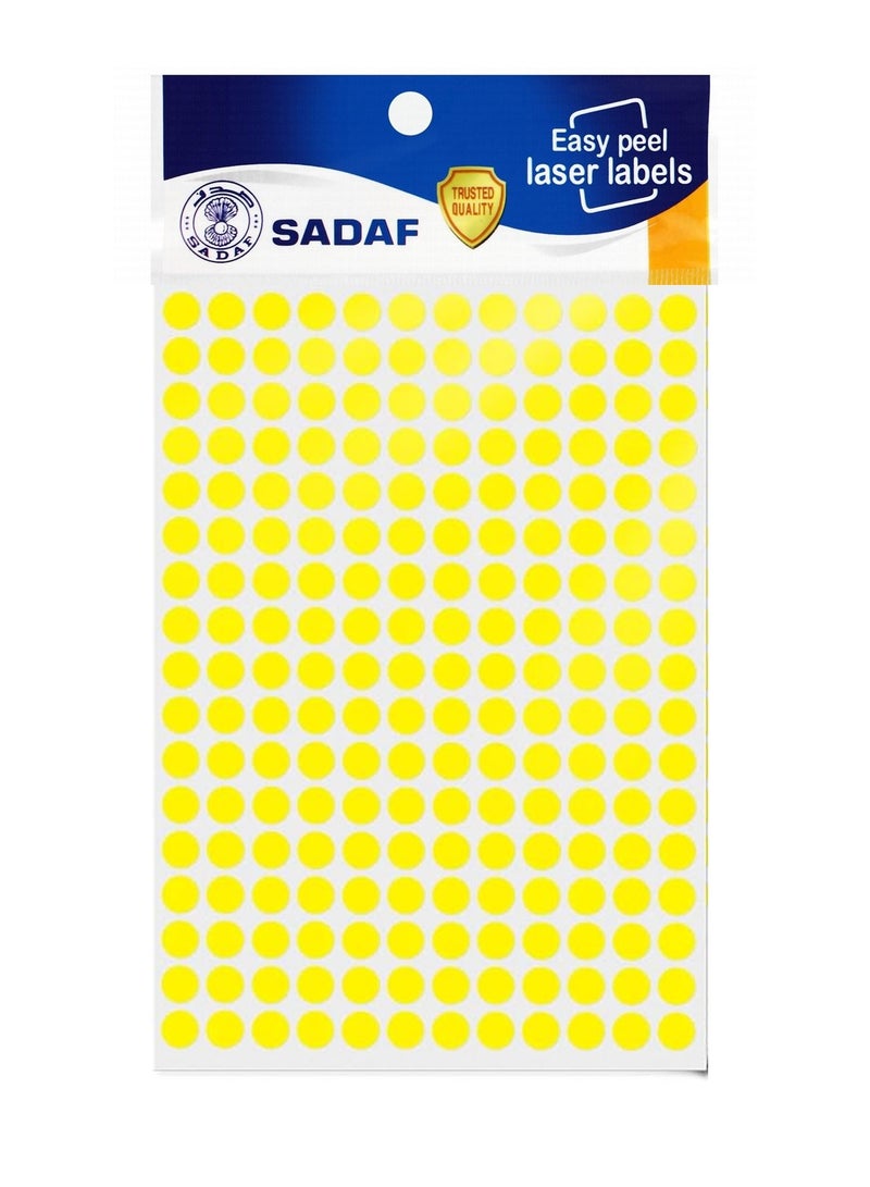 Sadaf 1080-Piece Round Labels 10mm Diameter Yellow - Image 1