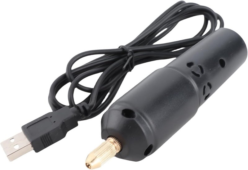 مثقاب يدوي كهربائي للراتنج، مثقاب صغير مع 10 أدوات حفر، قابل للشحن عبر USB، مصنوع من ABS وسبائك، سرعة 8500 دورة في الدقيقة، أسود، مصمم لصناعة المجوهرات من الراتنج، يمكنه حفر ثقوب صغيرة بسهولة (أسود) - Image 1