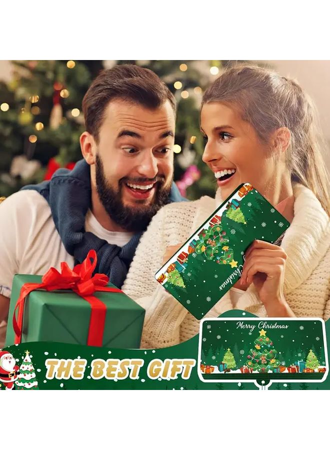 Red 10 Slot Cash And Gift Card Organizer With Christmas Snowflakes Santa Claus Tree Patterns - Image 4