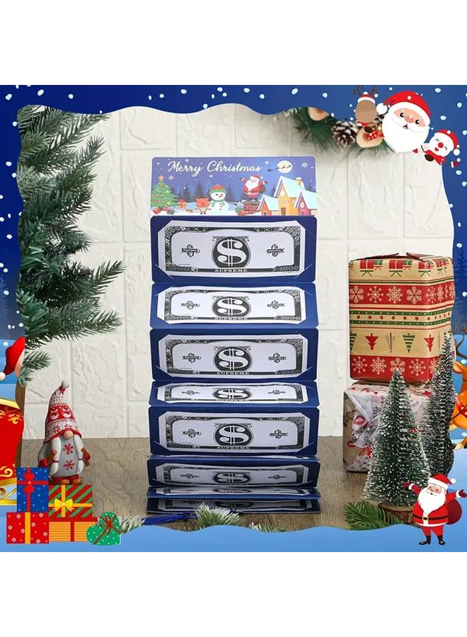 Red 10 Slot Cash And Gift Card Organizer With Christmas Snowflakes Santa Claus Tree Patterns - Image 5