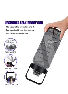 MIXDE 2L Half Gallon Water Bottle with Sleeve and Strap Water Bottle Motivational with Straw and Time Marker to Drink Leakproof Reusable Water Bottle for Unisex Sports, Fitness, Workout  - Image 5