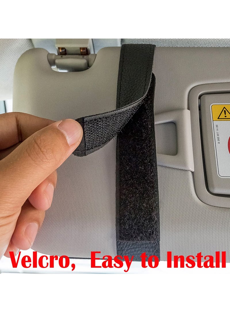 SYOSI Car Sun Visor Organizer, Sunglasses Clip for Car Visor, PU Leather Car Sun Visor Storage Case, Car Visor Accessories for Sunglasses, Driver License, Insurance, Pens, Keys - Image 4