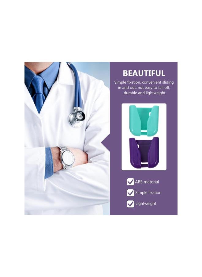 silvercnc - 10 Pcs Stethoscope Holder Waist Belt Stethoscope Clip Lightweight Stethoscope Holster Plastic Stethoscope Tube Holder Fits Most Stethoscopes Random Color - Image 1