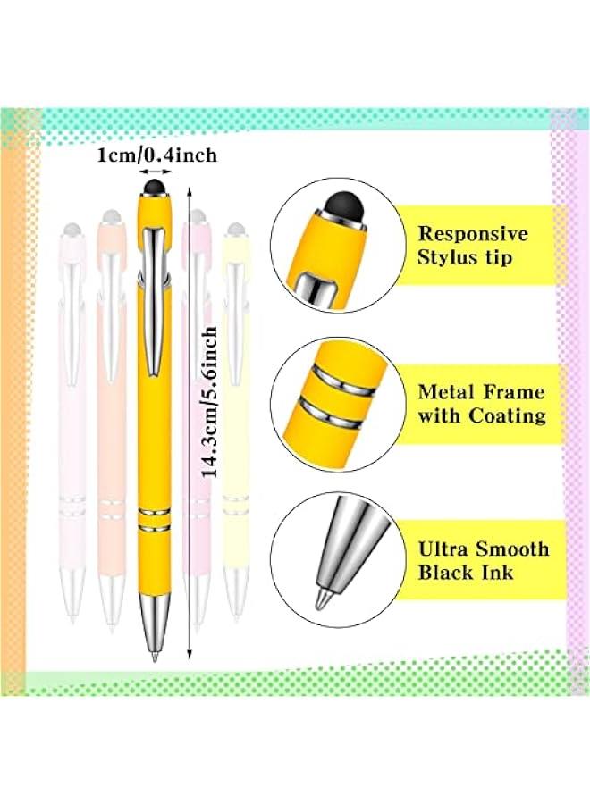 Arabest Rubberized Ballpoint Pen with Stylus Tip and Metal Cap - Stylish Design with Soft Grip, Black Ink, Compatible with Most Devices, Assorted Colors  - Image 4