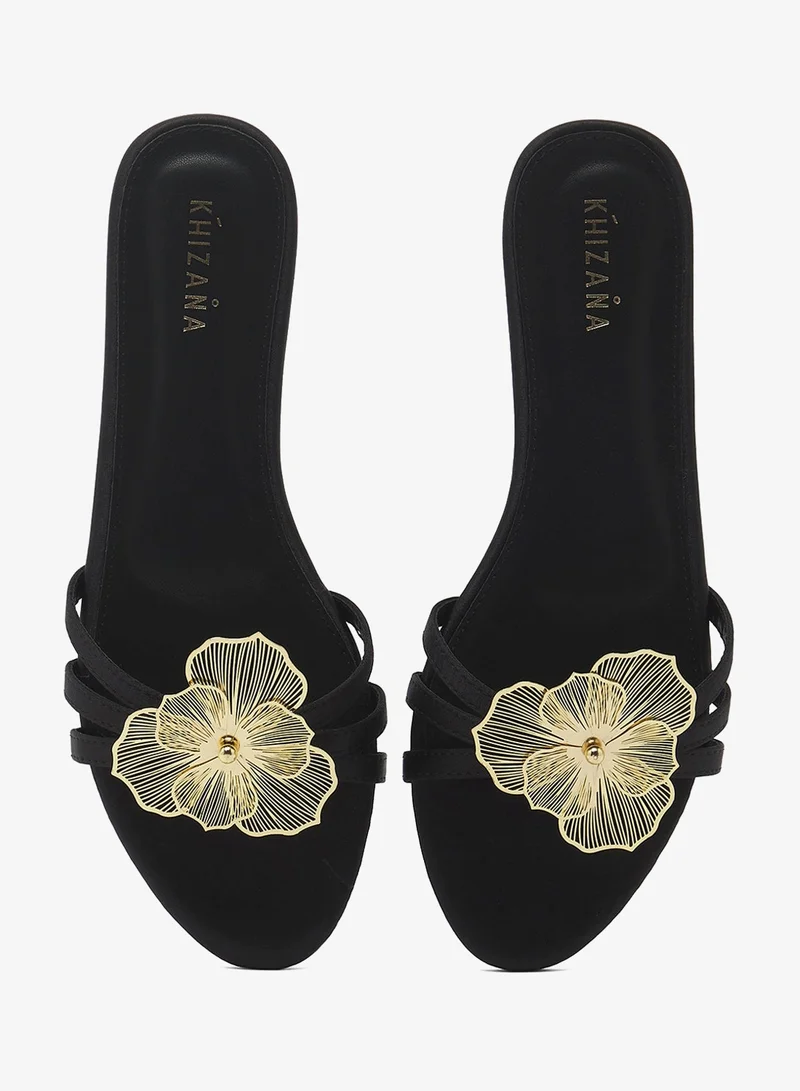 Khizana Black Statement Flat Sandals for Women | Best Price UAE