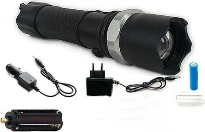 Neler Geldi Neler What's New What's New Professional Rechargeable Flashlight with LED+Flashlight+Zoom Feature+Rifle Attachment 6 Piece Full Set