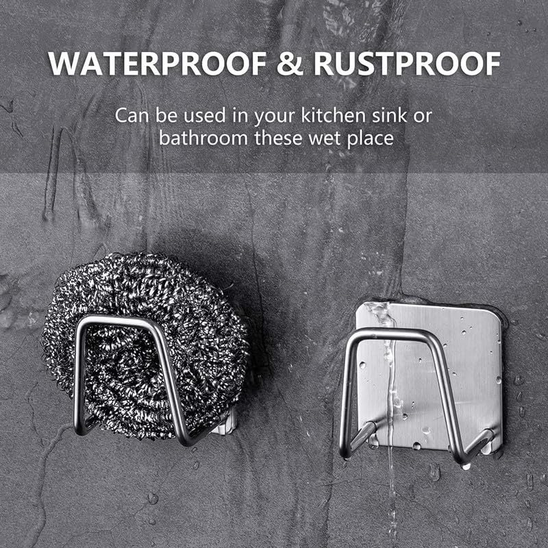 PARVY Kitchen Bathroom Dish Organizer| Storage Organizer| Small Sponge Holder| Waterproof Stainless Steel Sink Sponge Holder(7 PCS) - Image 5