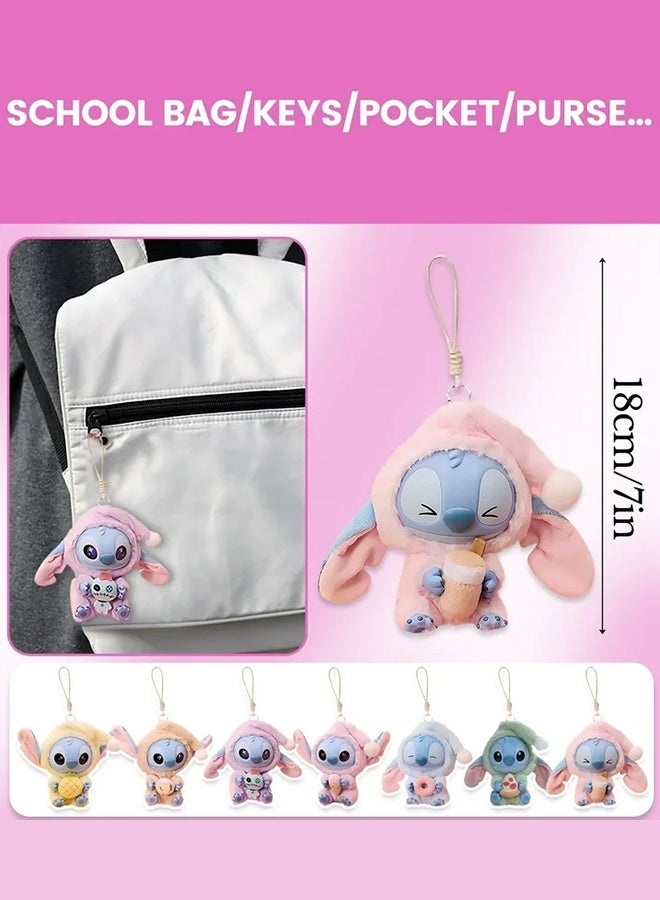 STITCH Stitch Soft Toy Blind Box, Eat Something Before Sleep Series, 7" Soft Cartoon Character Bag Charm and Key Ring Accessory for Kids, Teens & Adults  - Image 2