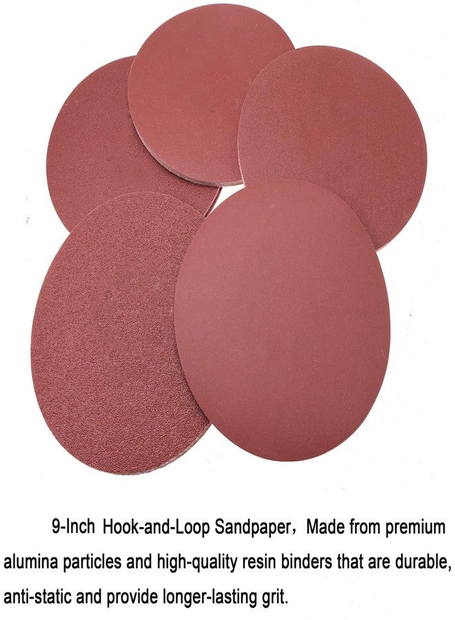 SACKORANGE 50 PCS 9" Drywall Sanding Discs Set for Hand Radial Sander- 60 80 120 180 240 Grits - 9 Inch Round Hook & Loop Sandpaper Aluminum Oxide Sander Disc for Hand Power Drywall Sander - Image 5