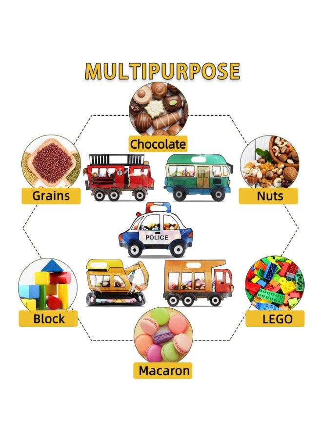 كيلا عبوة من 30 كيس هدايا كبير لحفلات أعياد ميلاد الأطفال، أكياس حلوى على شكل سيارة كرتونية، حقيبة هدايا للحلوى أو الطعام أو الوجبات الخفيفة أو الهدايا، أكياس مزودة بسحاب قابل لإعادة الإغلاق (6 قطع لكل نمط) - Image 5