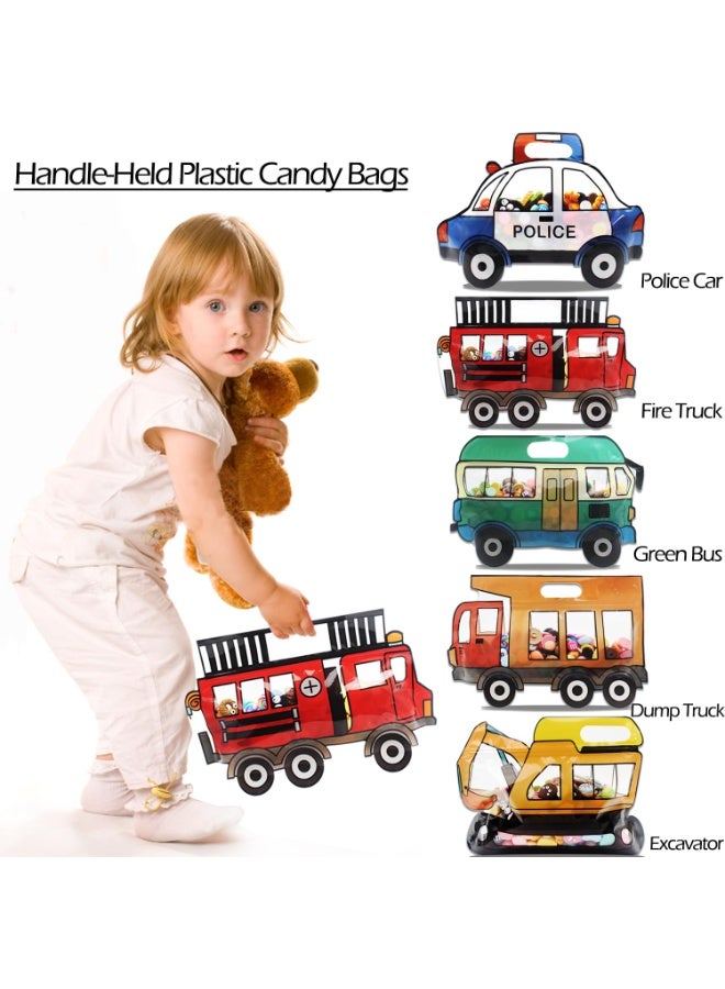 كيلا عبوة من 30 كيس هدايا كبير لحفلات أعياد ميلاد الأطفال، أكياس حلوى على شكل سيارة كرتونية، حقيبة هدايا للحلوى أو الطعام أو الوجبات الخفيفة أو الهدايا، أكياس مزودة بسحاب قابل لإعادة الإغلاق (6 قطع لكل نمط) - Image 3