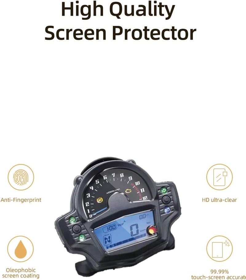 WUNIAK For Kawasaki Vulcan S Instrument Screen Protector, TPU Soft Film, Anti-Scratch, Anti-Fingerprint, High Definition Dashboard/Meter Display Protector, 2 Pack - Image 3