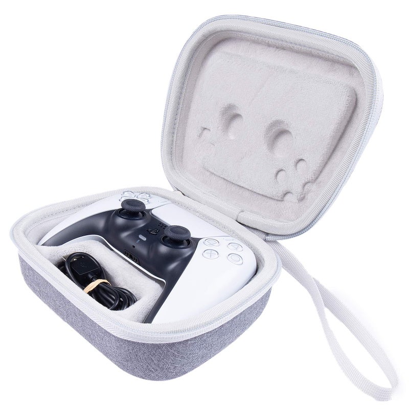 khanka Hard Case Replacement for Sony PlayStation 5 DualSense Wireless Controller (Grey White) - Image 4