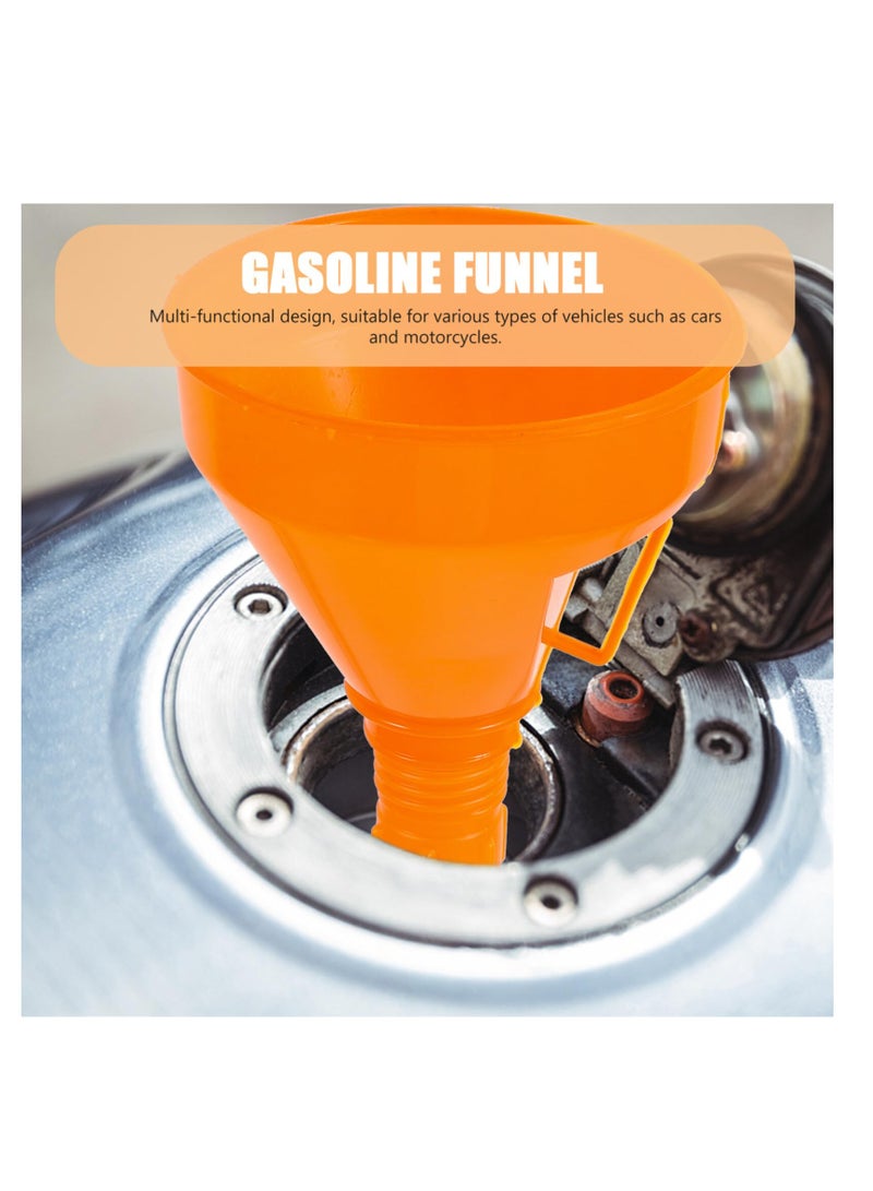 SYOSI Automotive Funnels, 2Pcs Orange Wide Mouth Oil Funnel, Right Angle Funnel, No- Spill Plastic Long Neck Oil Funnel Extension, for Cars Motorcycles Engine Oil Kerosene Gasoline Gas Fuel - Image 4