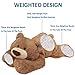 Hronsa Weighted Stuffed Animals Weighted Bear Stuffed Animal Toy Cute Brown Bear Plush Pillow for Adults Boys Girls 118in - Image 4