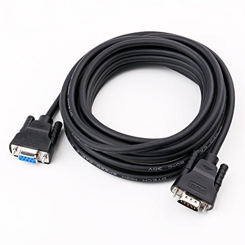DTech DB9 RS232 Serial Cable Male to Female Null Modem Cord Full Handshaking 7 Wire Crossover for Data Communication (10 Feet, Black) - Image 2