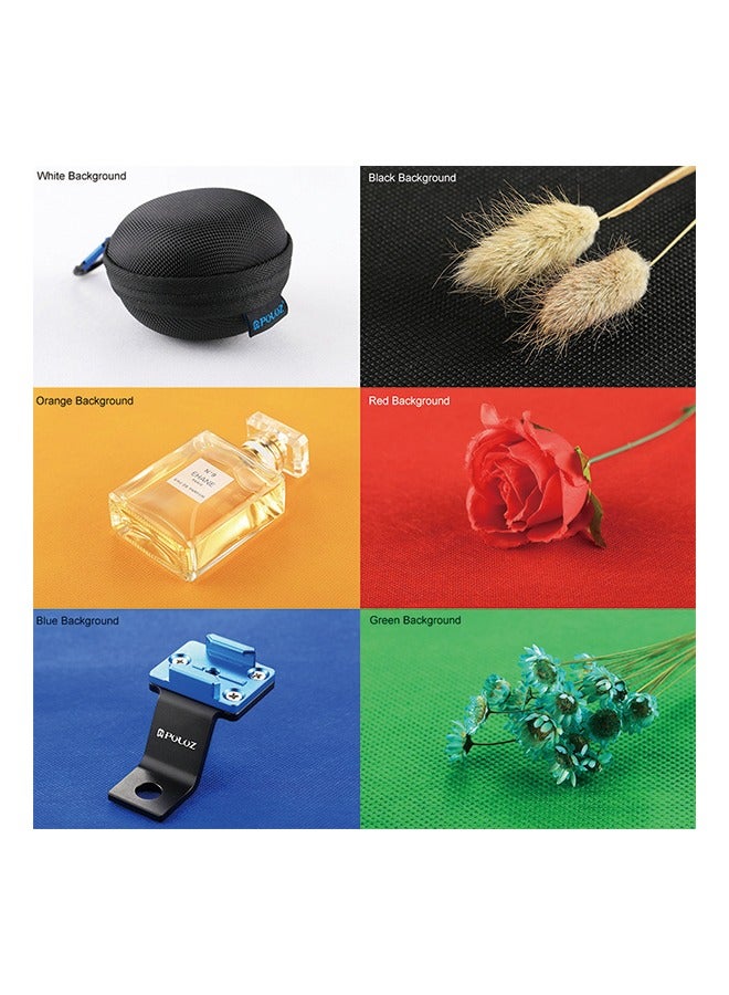 PULUZ 6 PCS PULUZ Collapsible Photography Studio Background, 6 Colors (Black, White, Red, Blue, Orange, Green), Size: 80cm x 40cm  - Image 2
